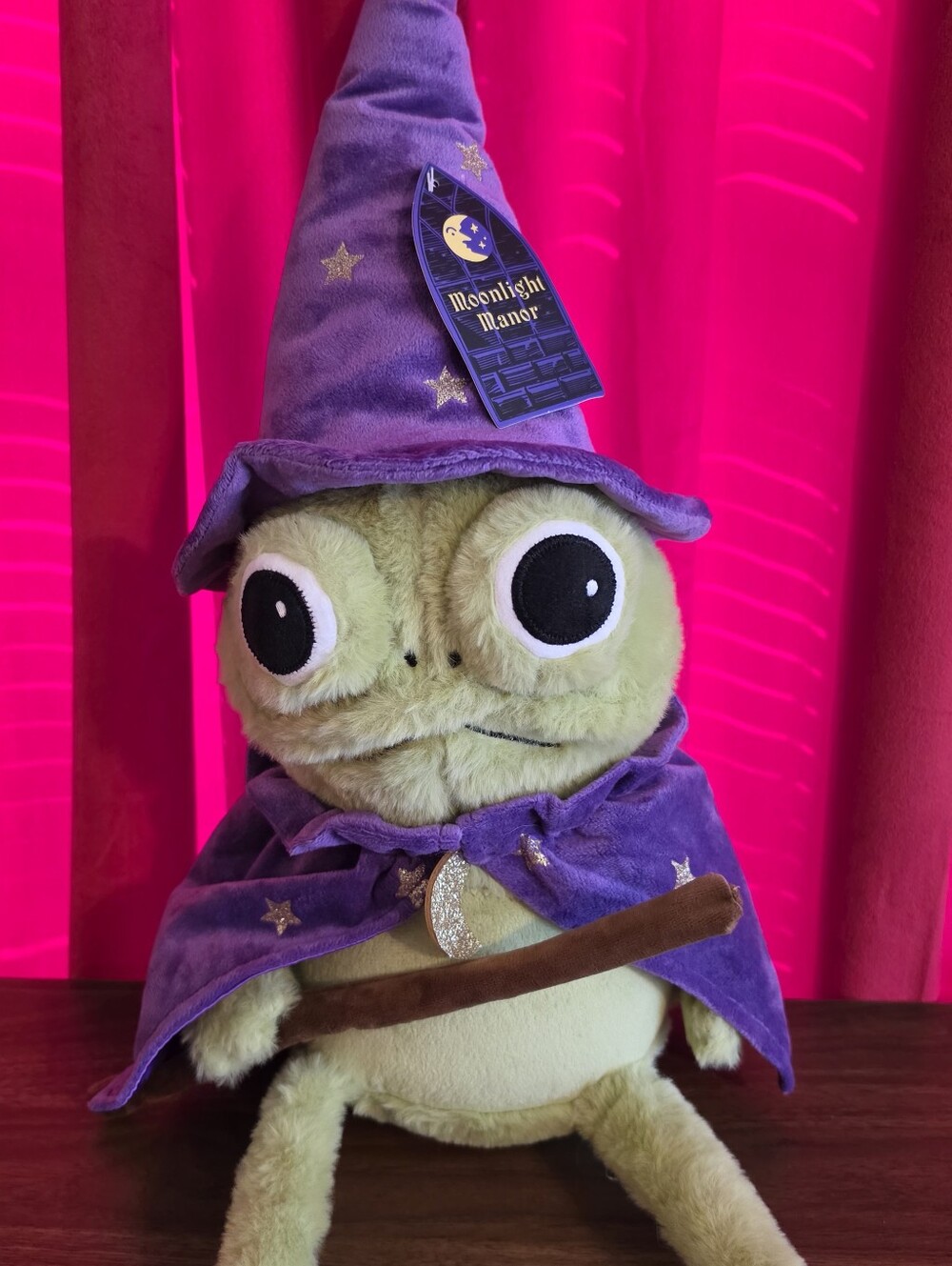 Moonlight Manow Wizard Frog Plush - Purple Cape & Hat NWT